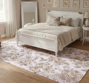 Χαλί κρεβατοκάμαρας με ροζ shabby chic φόντο - TenStickers