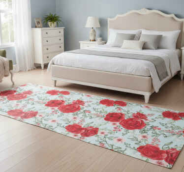 Χαλί κρεβατοκάμαρας στυλ λουλουδιών grandmillenial - TenStickers
