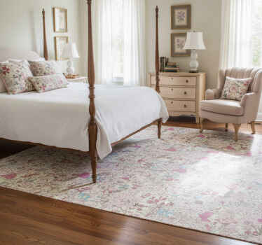 Χαλί κρεβατοκάμαρας σε λουλουδάτο στυλ Γκραντμιλλενιαλ - TenStickers
