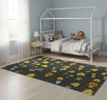 卧室乙烯基地毯可爱动物乘气球飞翔 - TenStickers