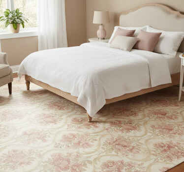 卧室乙烯基地毯复古淡洗花卉设计 - TenStickers