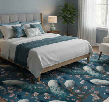 卧室乙烯基地毯优雅美丽的孔雀 - TenStickers