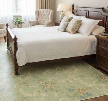 卧室乙烯基地毯旧式复古花卉与装饰设计 - TenStickers