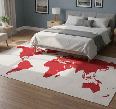 Tapete vinílico quarto mapa-múndi linhas vermelhas - TenStickers