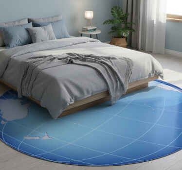 卧室乙烯基地毯蓝色世界太平洋 - TenStickers