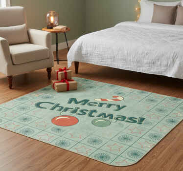 卧室乙烯基地毯 圣诞快乐装饰标牌 - TenStickers