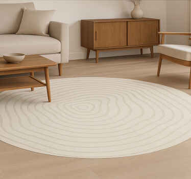 Alfombra redonda yute círculo moderno crema - TenVinilo