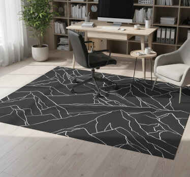Office vinyl rug mountain outline design - TenStickers