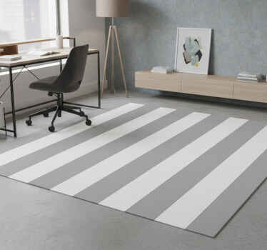 Grey and white stripes office vinyl rug - TenStickers