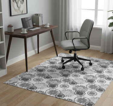Grey painted illusion office vinyl rug - TenStickers