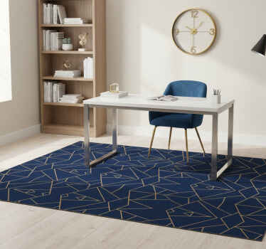 Office vinyl rug with geometric shapes - TenStickers