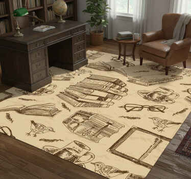 Old library office vinyl rug - TenStickers