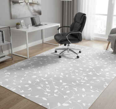 Office vinyl rug tree branches white and silver - TenStickers