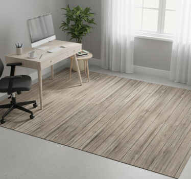 Office vinyl rug gray rustic horizontal wood planks - TenStickers