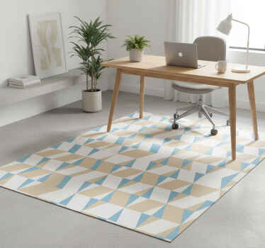 Office vinyl rug with geometric minimalist shapes - TenStickers
