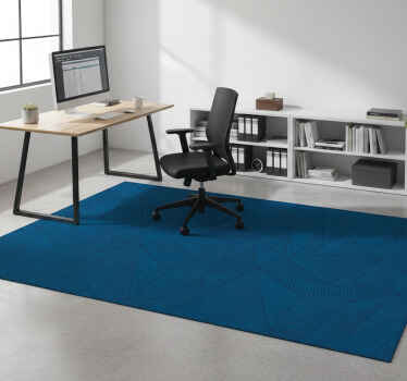 Office vinyl rug with simple blue geometric pattern - TenStickers