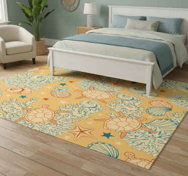 Bedroom vinyl rug underwater life soft colors - TenStickers