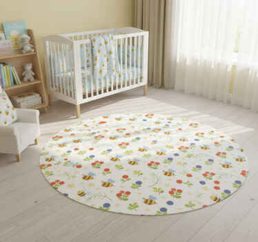 Vinyl teppich schlafzimmer mit niedlichen babybienen - TenStickers