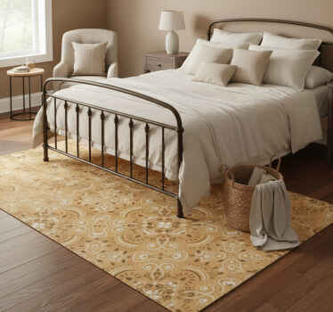Bedroom vinyl rug with vintage beige design - TenStickers