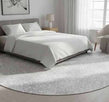 Bedroom vinyl rug tree branches white and silver - TenStickers