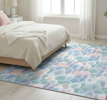 Bedroom vinyl rug in pastel winter forest design - TenStickers