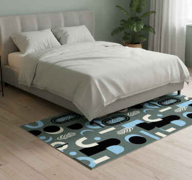 Bedroom vinyl rug with geometric abstract design - TenStickers