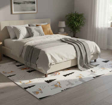 Bedroom vinyl rug with winter animal design - TenStickers