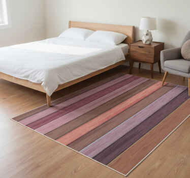 Bedroom vinyl rug in gray and pink wood texture - TenStickers