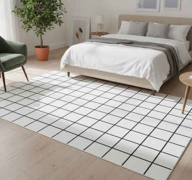 Bedroom vinyl rug uneven checkerboard design - TenStickers