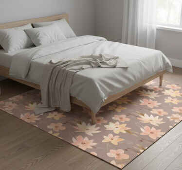 Bedroom vinyl rug aquarella pastel flower design - TenStickers