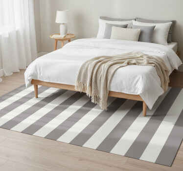 Bedroom vinyl rug in nordic gray vertical stripes - TenStickers