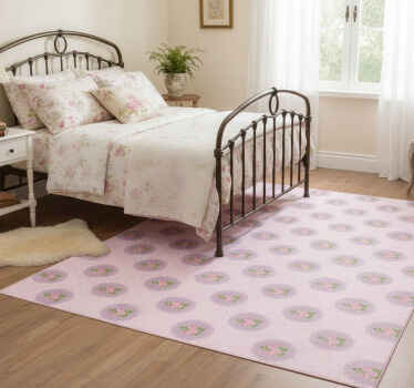 Bedroom vinyl rug in shabby chic pink checkered pattern - TenStickers