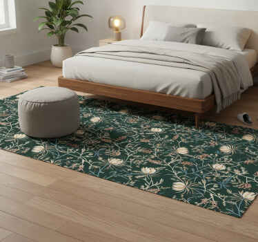 Bedroom vinyl rug in 'restore emerald' style - TenStickers
