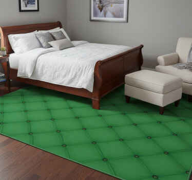Bedroom vinyl rug in green velour diamond pattern - TenStickers
