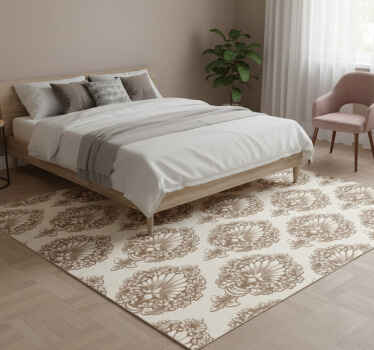 Bedroom vinyl rug in vintage damask style - TenStickers