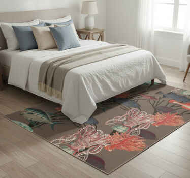 Bedroom vinyl rug coral aquatic life design - TenStickers