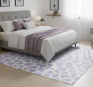Purple cow print bedroom vinyl rug - TenStickers