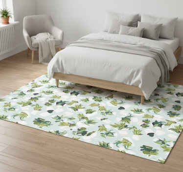 Bedroom vinyl rug green cactus - TenStickers