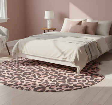 Pink leopard print bedroom vinyl rug - TenStickers
