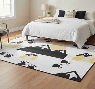 Bedroom vinyl rug footprints on white background - TenStickers