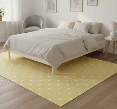 Bedroom vinyl rug with yellow polka dots - TenStickers