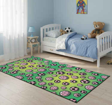 Bedroom vinyl rug with gradient football field design - TenStickers