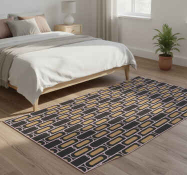 Bedroom vinyl rug in brown and pink stripes - TenStickers