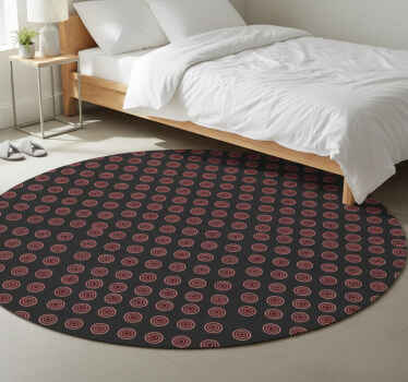 Bedroom vinyl rug in red seamless round pattern - TenStickers