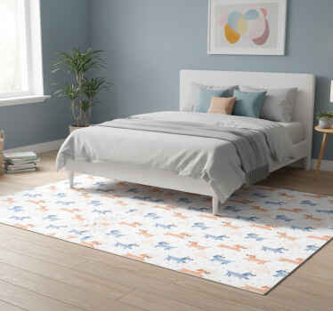 Bedroom vinyl rug with cute crowned dogs - TenStickers