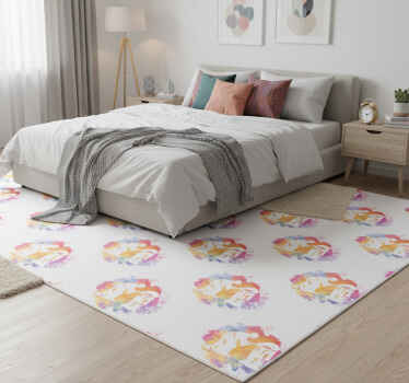 Bedroom vinyl rug cosmic girl vibrant collage design - TenStickers