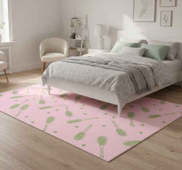 Bedroom vinyl rug with seamless tennis racket design - TenStickers