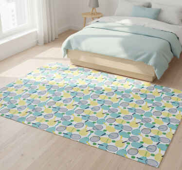 Bedroom vinyl rug with vibrant racket designs - TenStickers