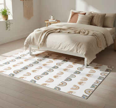 Bedroom vinyl rug with hand drawn autumn rainbow - TenStickers