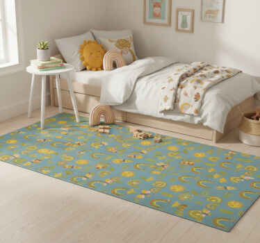Bedroom vinyl rug with messy bold hand-drawn pattern - TenStickers